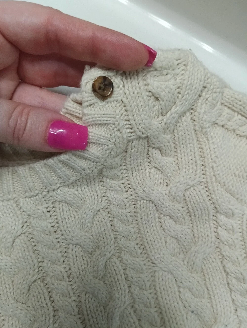 Baby Gap Cream Cable Knit Button-Front Romper Size 12-18 Months